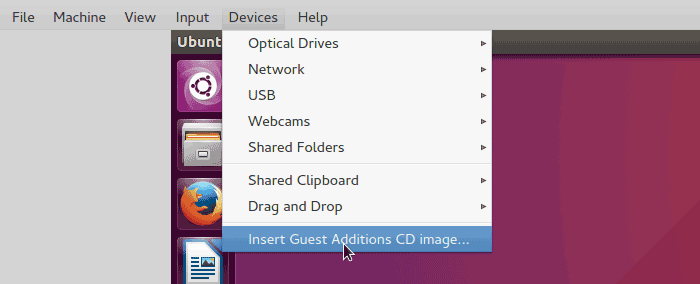 Insert VirtualBox Guest Additions CD Image