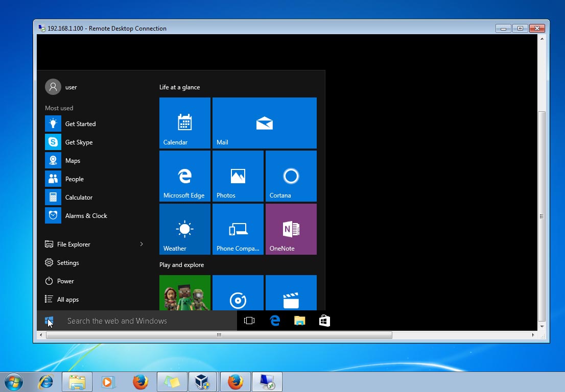 windows 10 remote desktop no mouse